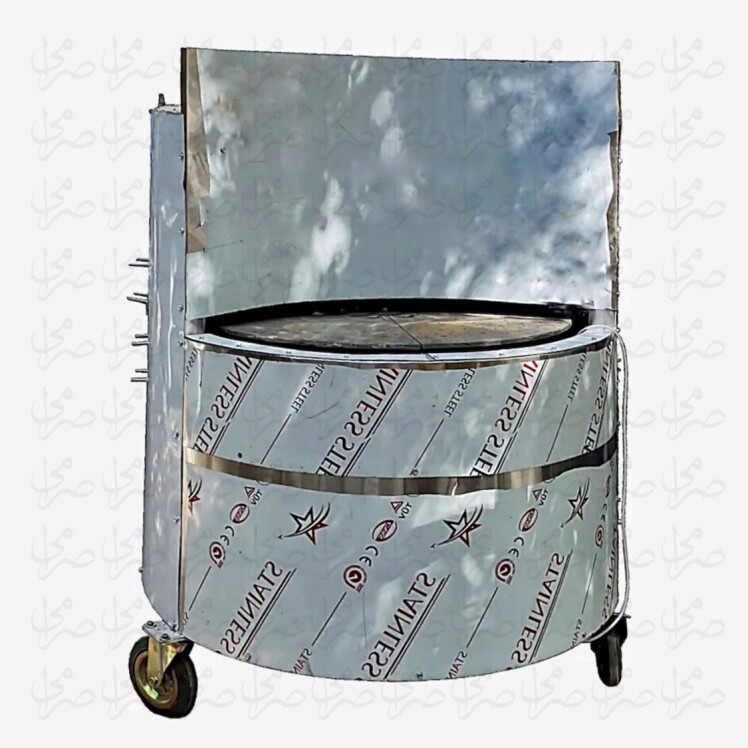 تنور نان گردان استیل دو جداره STN120 - تنور نان چرخان - تنور نان رستورانی - تنور نان 120 سانتی متر